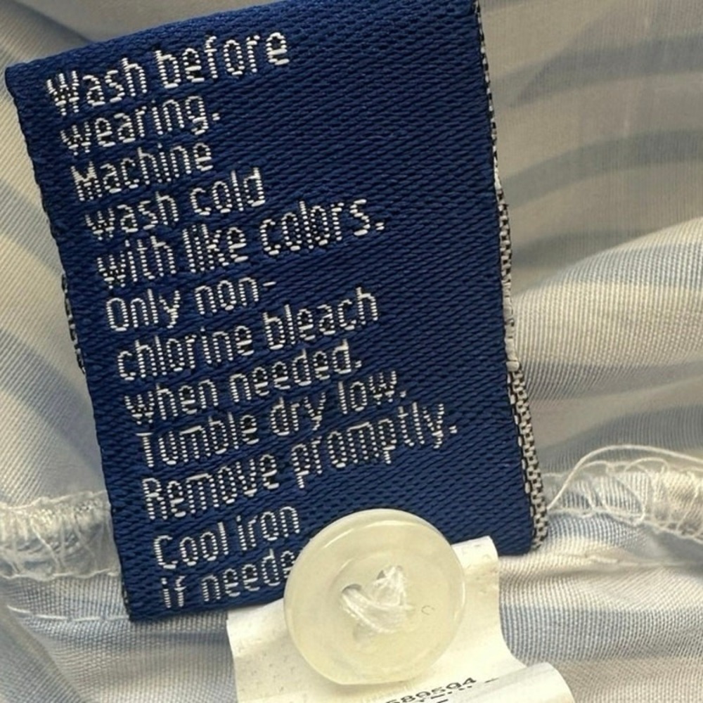 Apt. 9 Womens Blue White Striped Sleeveless Button Down Blouse L Coastal, Spring - Picture 5 of 5
